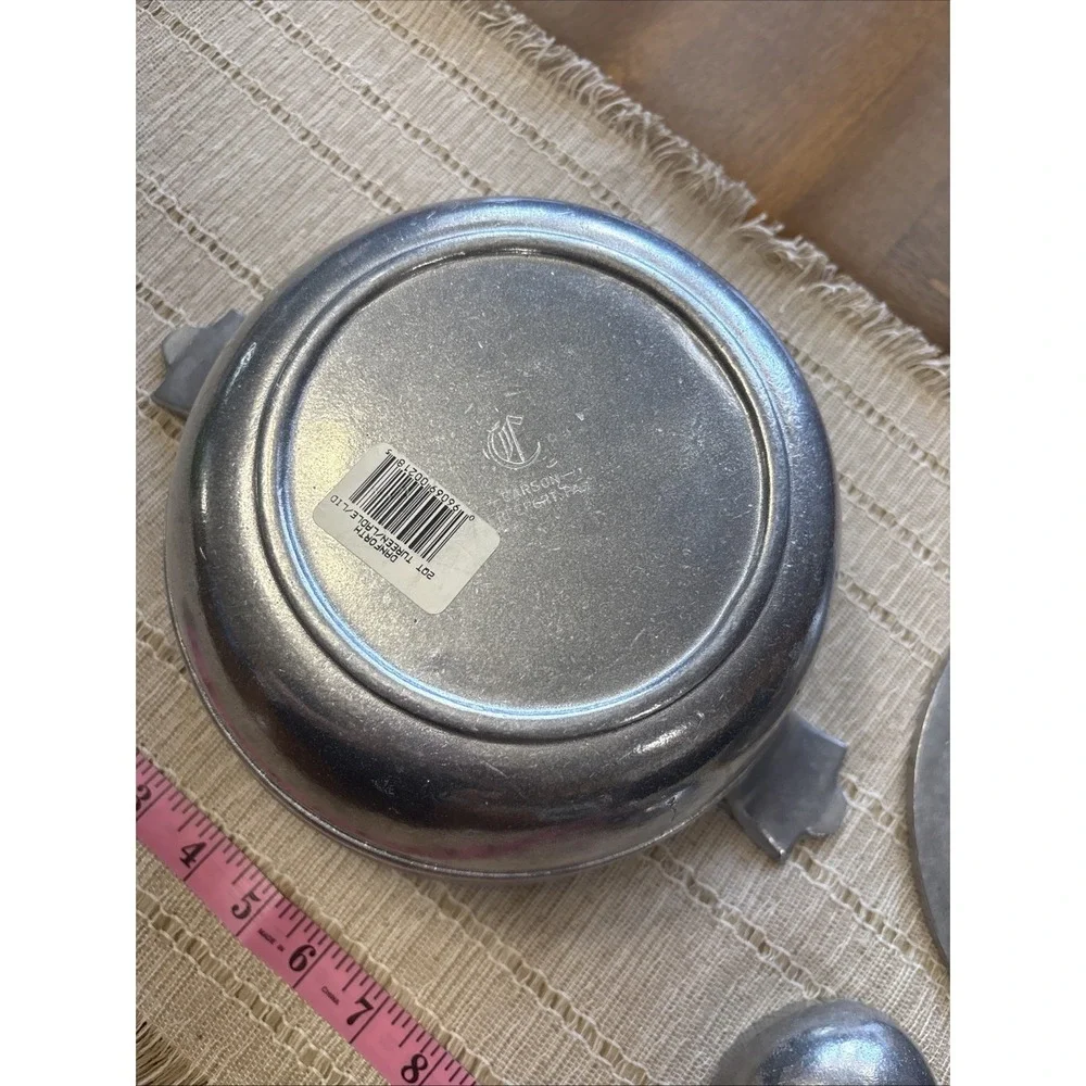 Vintage Carson Freeport Pewter Soup Tureen with Ladle 2 Quart
